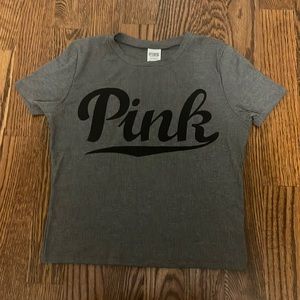 Dark gray fitted pink by Victoria’s Secret shirt